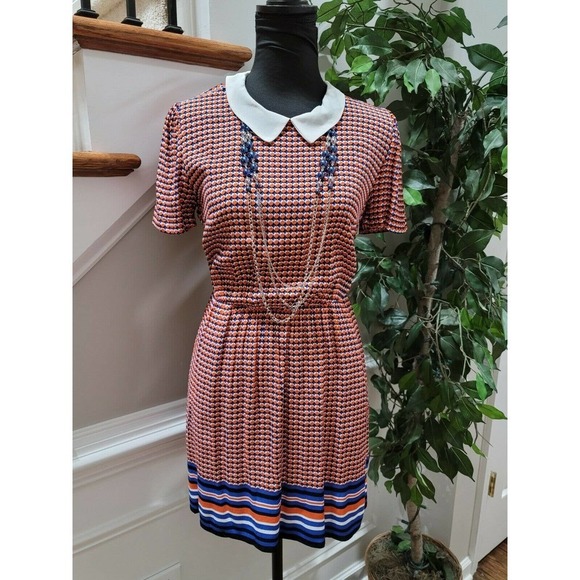 Forever 21 Women's Multicolor 100% Rayon Half Sleeve Knee Length Dress Size S - Picture 12 of 12